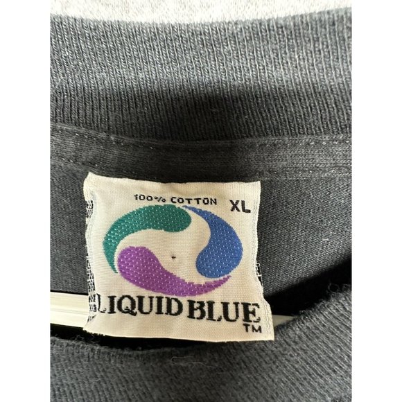 Vintage  1994 Liquid Blue 4 Horseman Shirt Reaper Skeleton AOP Gladiator King XL - Picture 3 of 10